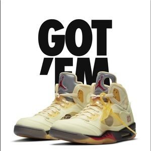 Off White X Air Jordan 5 Sail- SIZE 11 !!